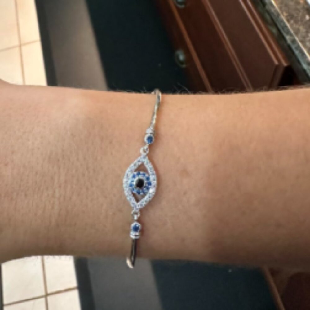 Evil Eye Bracelets Greek Blue 925 Sterling Silver